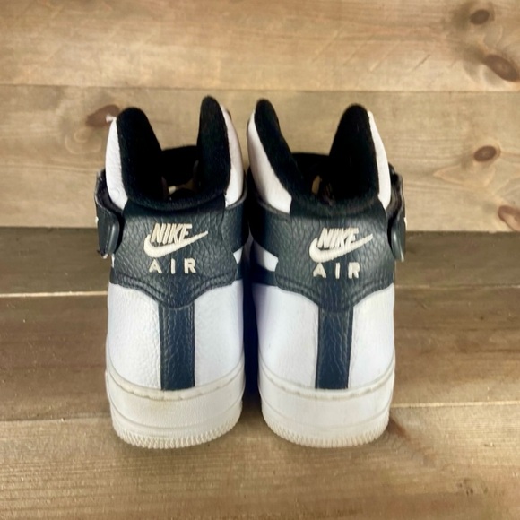 Nike Air Force one Mens size 8 shoes white leather hightop sneakers🖤🖤 - Picture 5 of 7